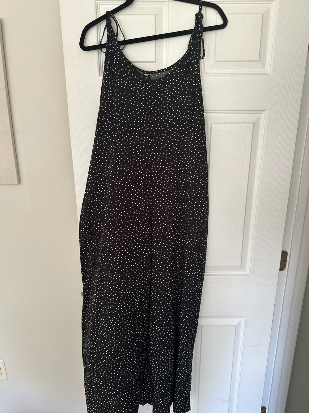 SHEIN Black jump suit with White Polka Dots